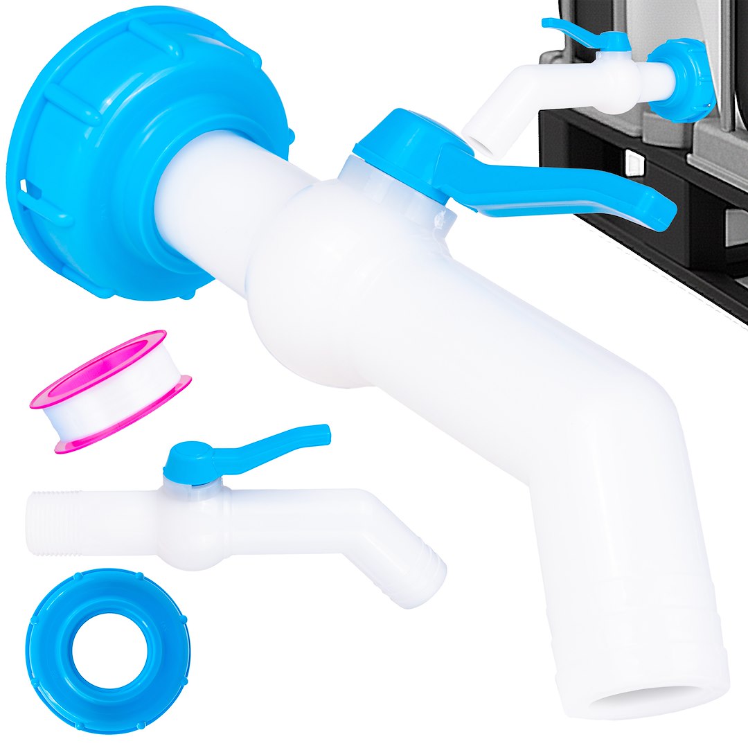 IBC set - S60x6 adaptor + 32mm hose tap 45°