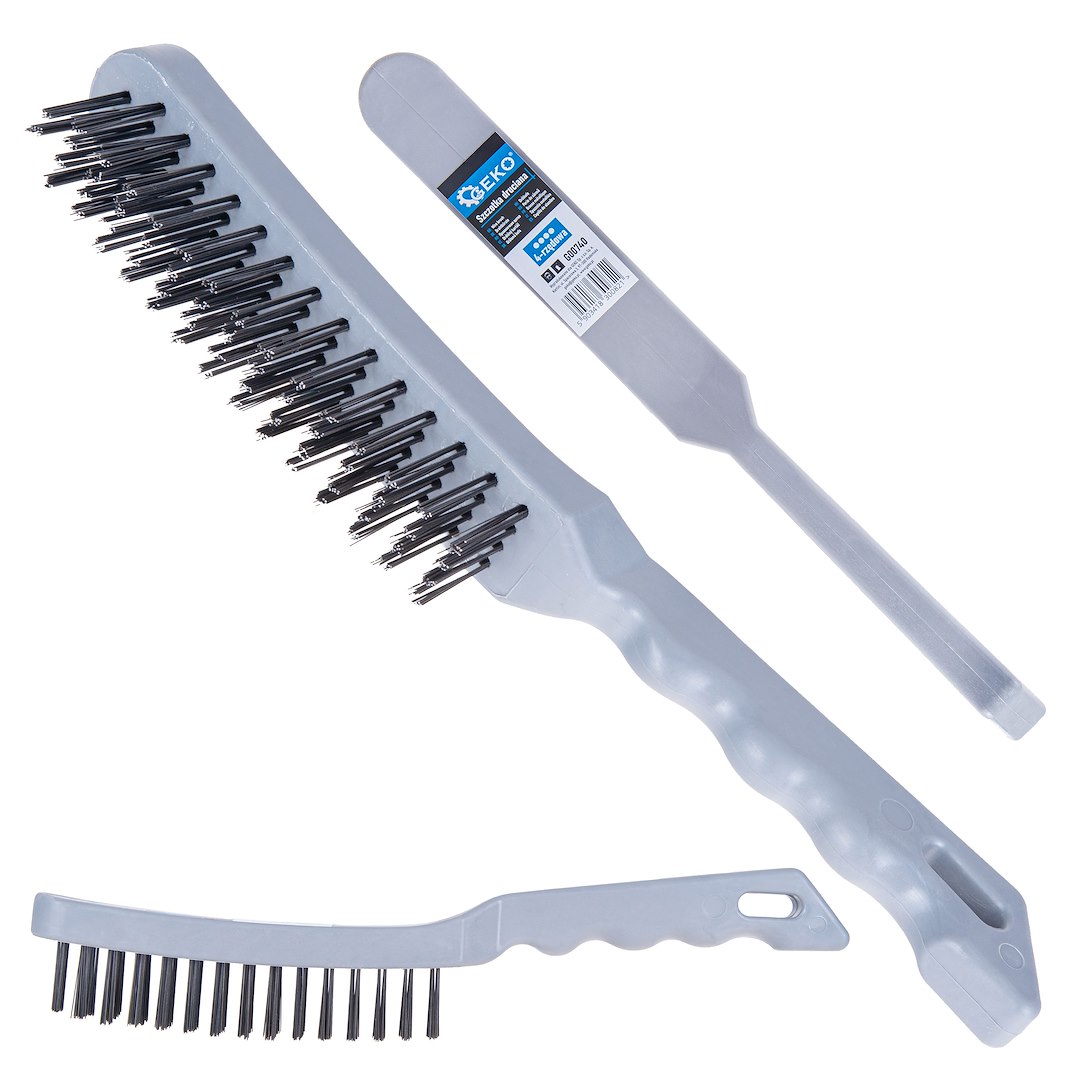 Wire brush plastic handle with 4  rows wires