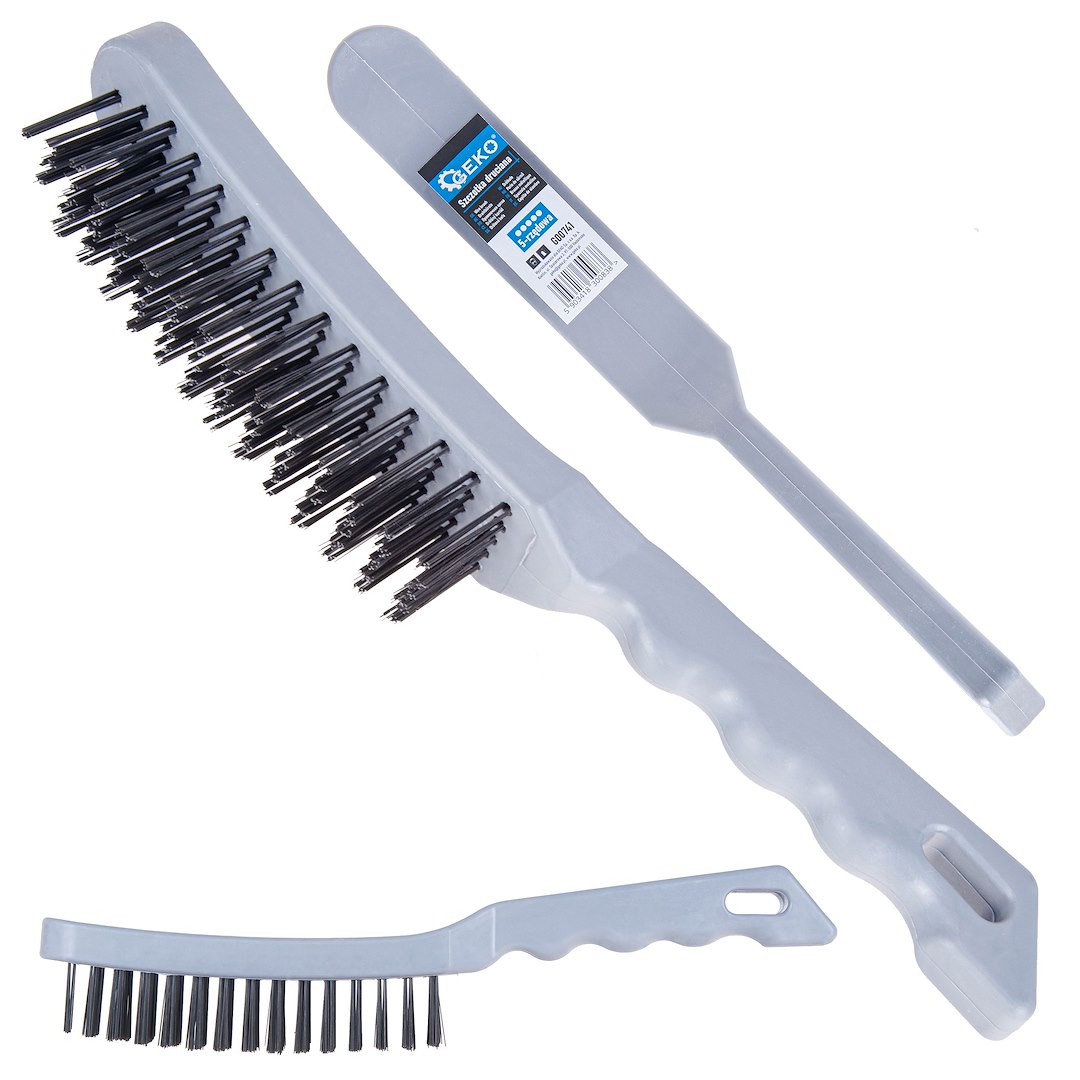 Wire brush plastic handle with 5 rows wires