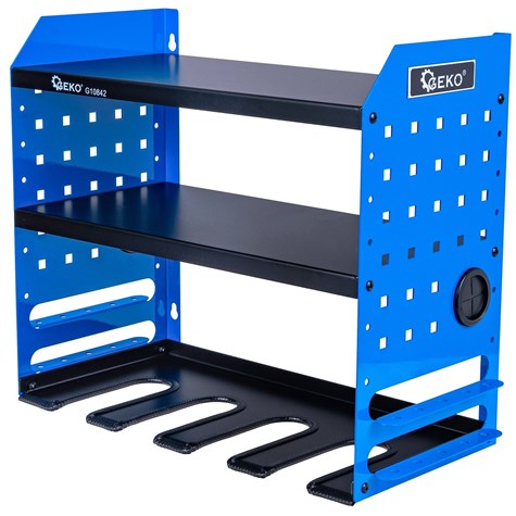 4-slot metal power tool shelf