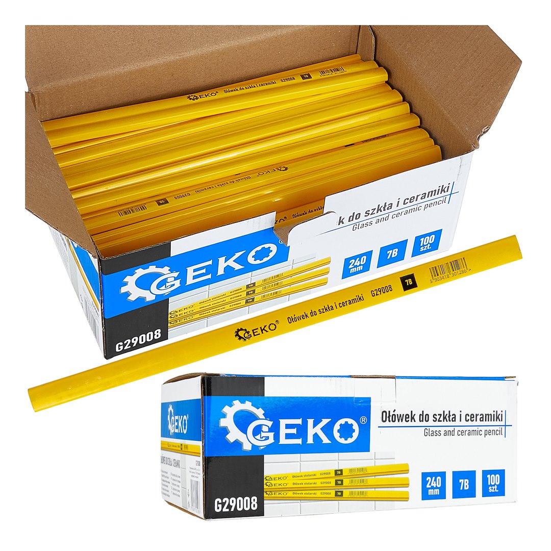 Ołówek do szkła i ceramiki 240mm 7B 100el. – kartonik wystawowy (10)