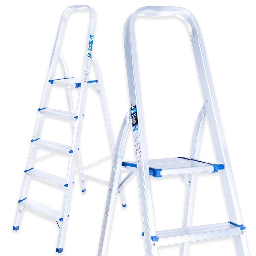 #Drabina aluminiowa 5-stopniowa składana 150kg (1)