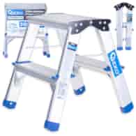 Drabina aluminiowa 2-stopniowa dwustronna 150kg (1)