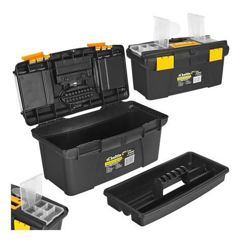 16  plastic tool box with organizer