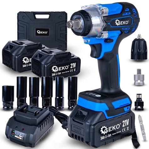 Klucz udarowy akumulatorowy bezszczotkowy 350Nm 2x3.0Ah 21V – zestaw XXL (5)