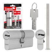 Lock cylinder insert 35/45 (nickel color)