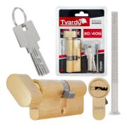 Lock cylinder insert with knob 30/40k (brass color)