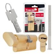 Lock cylinder insert with knob 30k/45 (brass color)