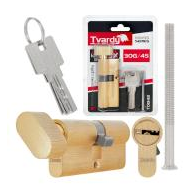Lock cylinder insert with knob 30k/45 (brass color)