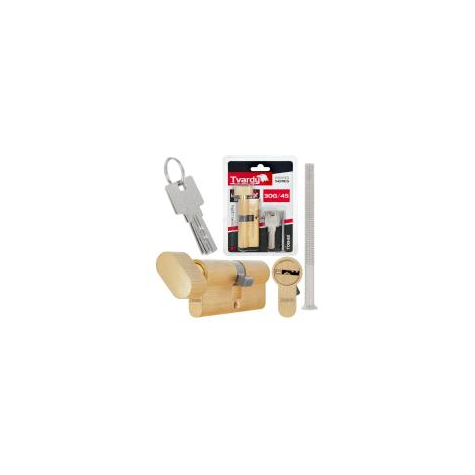 Lock cylinder insert with knob 30k/45 (brass color)