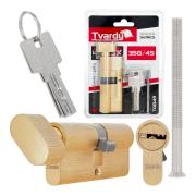 Lock cylinder insert with knob 35k/45 (brass color)