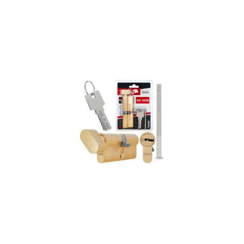 Lock cylinder insert with knob 45/50k (brass color)