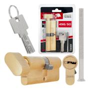 Lock cylinder insert with knob 45k/50 (brass color)