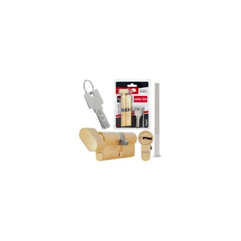 Lock cylinder insert with knob 45k/50 (brass color)