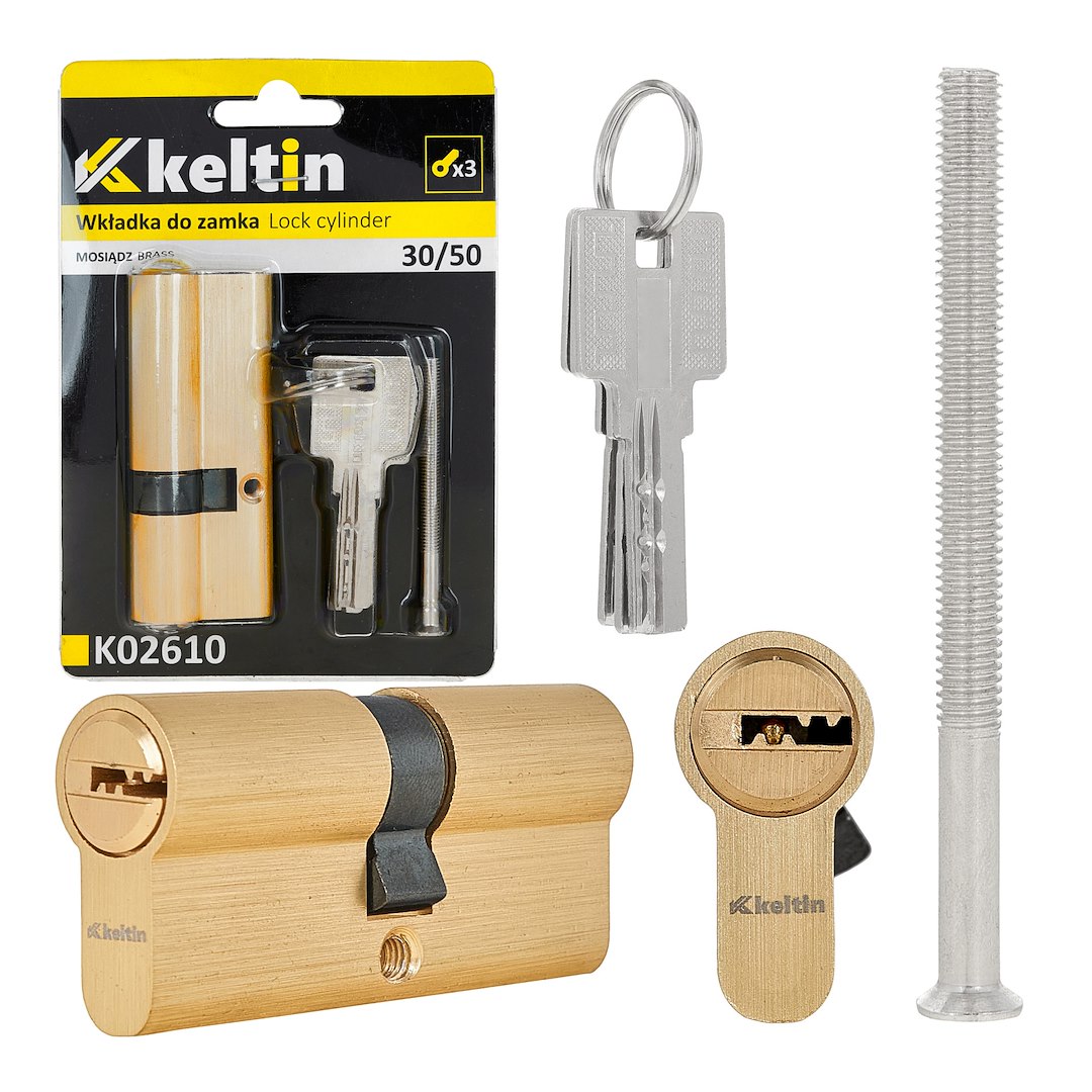 Lock cylinder insert 30/50 (brass color)
