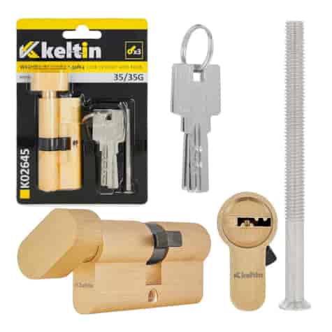 Lock cylinder insert with knob 35/35k (brass color)