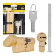 Lock cylinder insert with knob 45/50k (brass color)