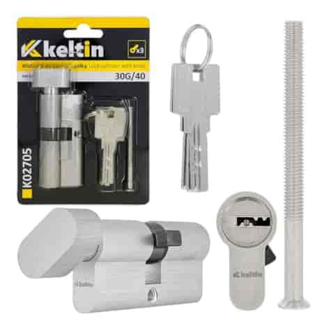 Lock cylinder insert with knob 30k/40 (nickel color)