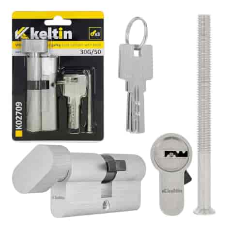 Lock cylinder insert with knob 30k/50 (nickel color)