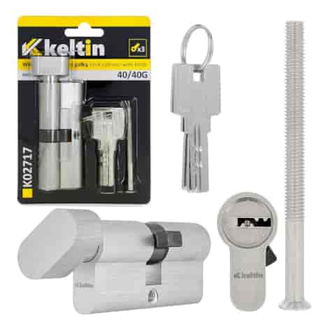 Lock cylinder insert with knob 40/40k (nickel color)