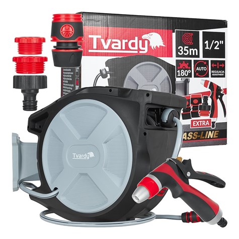 Zwijacz automatyczny z wężem ogrodowym 1/2  35m BRASS-LINE (1)