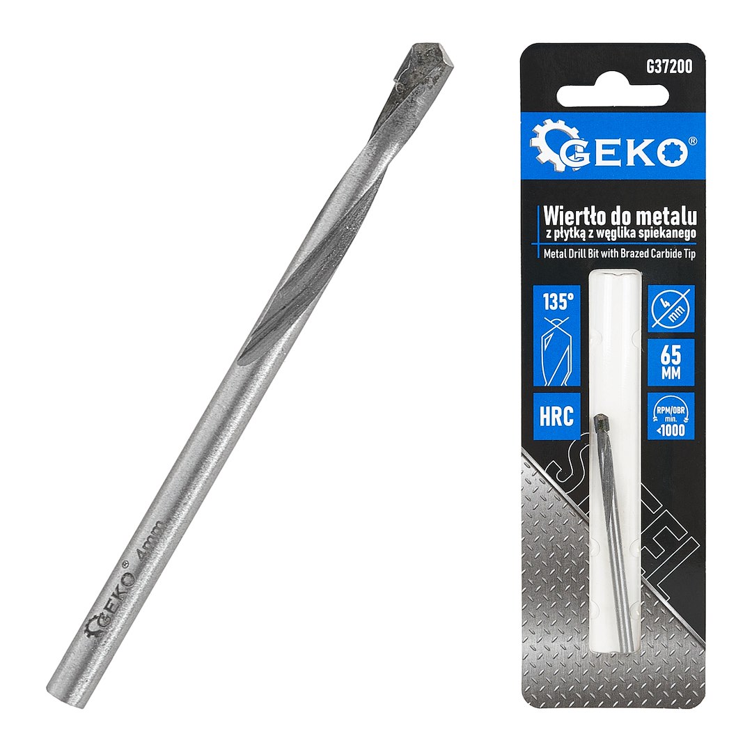 Metal Drill Bit with Brazed Carbide Tip- 4x65 mm