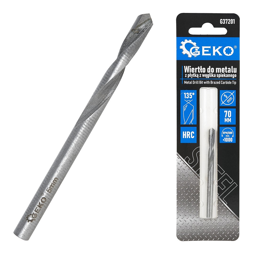 Metal Drill Bit with Brazed Carbide Tip- 5x70 mm
