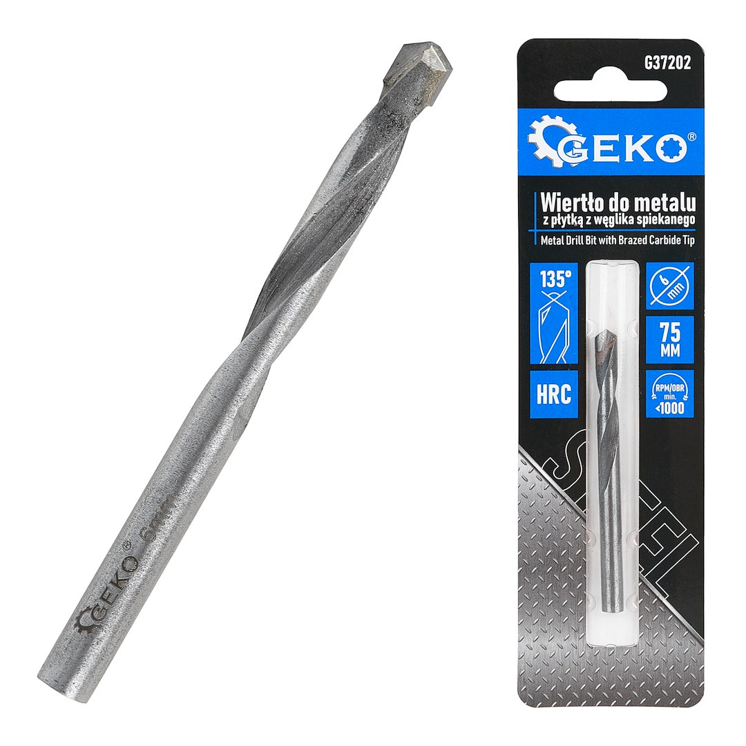 Metal Drill Bit with Brazed Carbide Tip- 6x75 mm