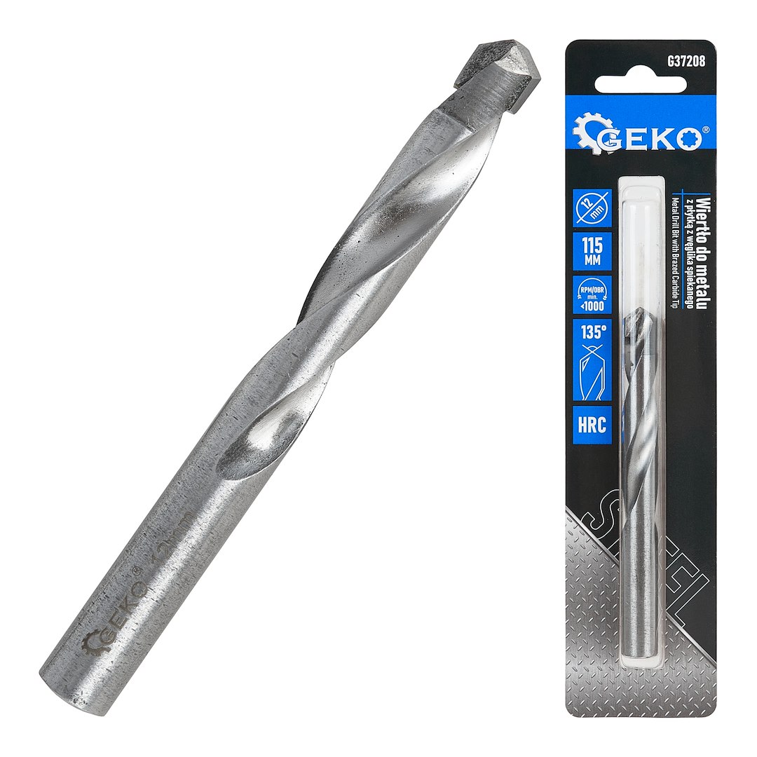 Metal Drill Bit with Brazed Carbide Tip- 12x115 mm