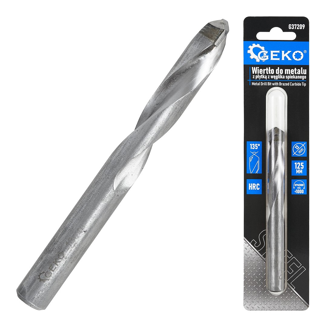 Metal Drill Bit with Brazed Carbide Tip- 13x125 mm