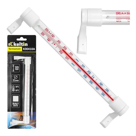 Termometr zaokienny 205x17mm /biały