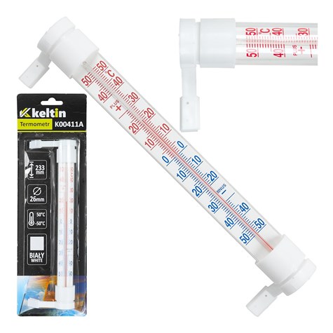 Termometr zaokienny 233x24mm /biały