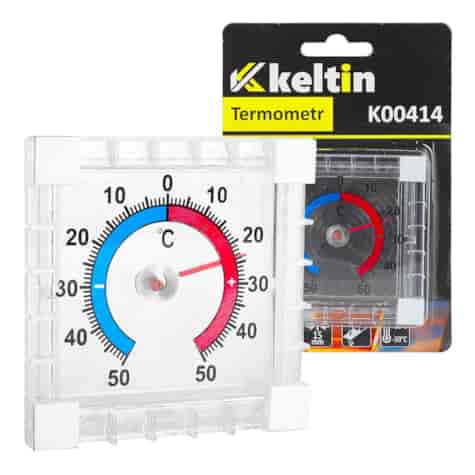 Self-adhesive indoor/outdoor window thermometer 75x75mm