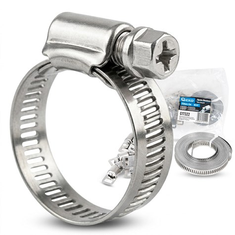 Hose clamp kit with 10 clamps 8.0mm x 3m