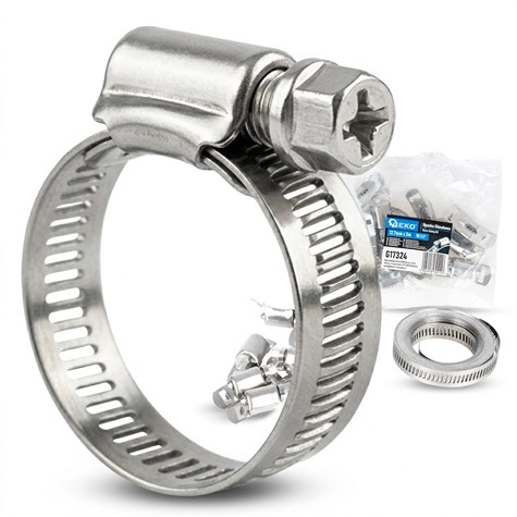 Hose clamp kit with 10 clamps 12.7mm x 3m