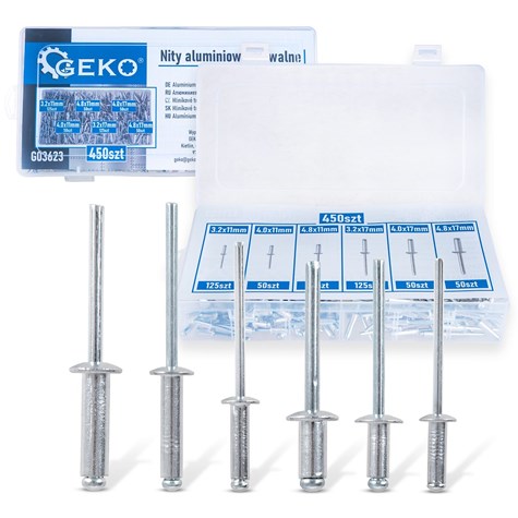 Zestaw nitów aluminiowych zrywalnych 450szt (20)