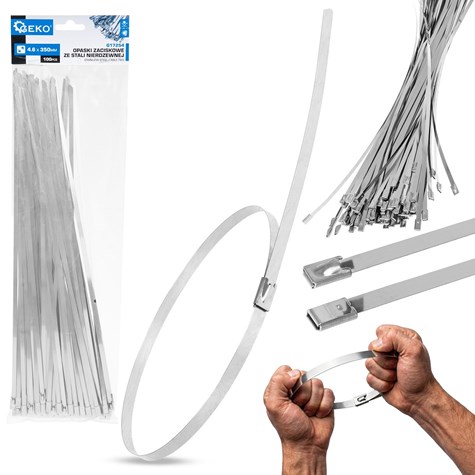 Stainless steel cable ties 4.6x350mm 100pcs.