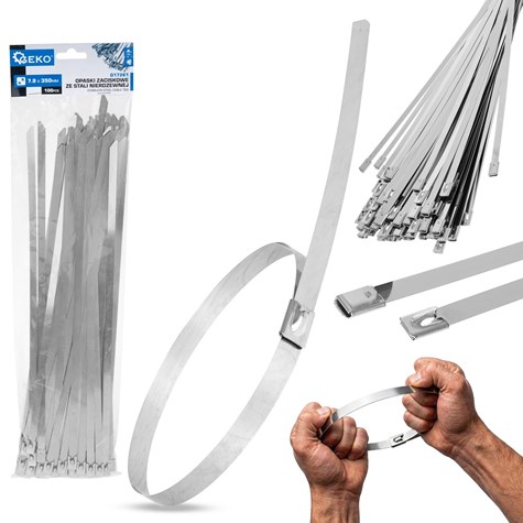 Stainless steel cable ties 7.9x350mm 100pcs.