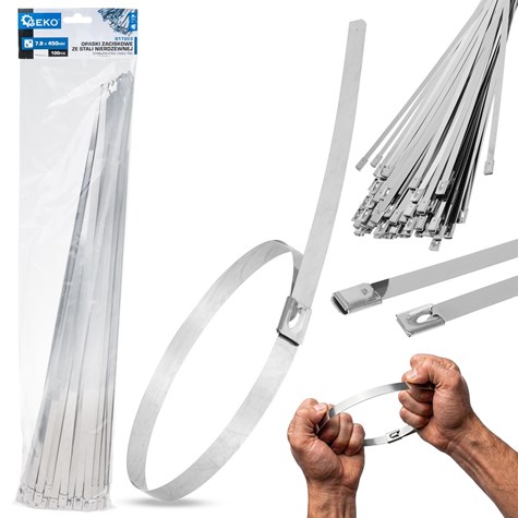 Stainless steel cable ties 7.9x450mm 100pcs.