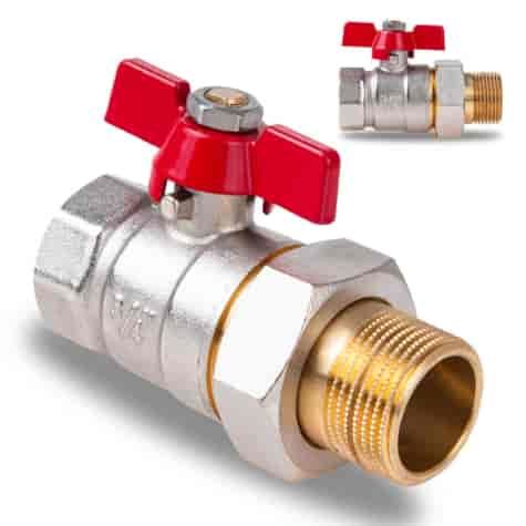 3/4  ball butterfly valve with choke and screw connection /internal+external thread