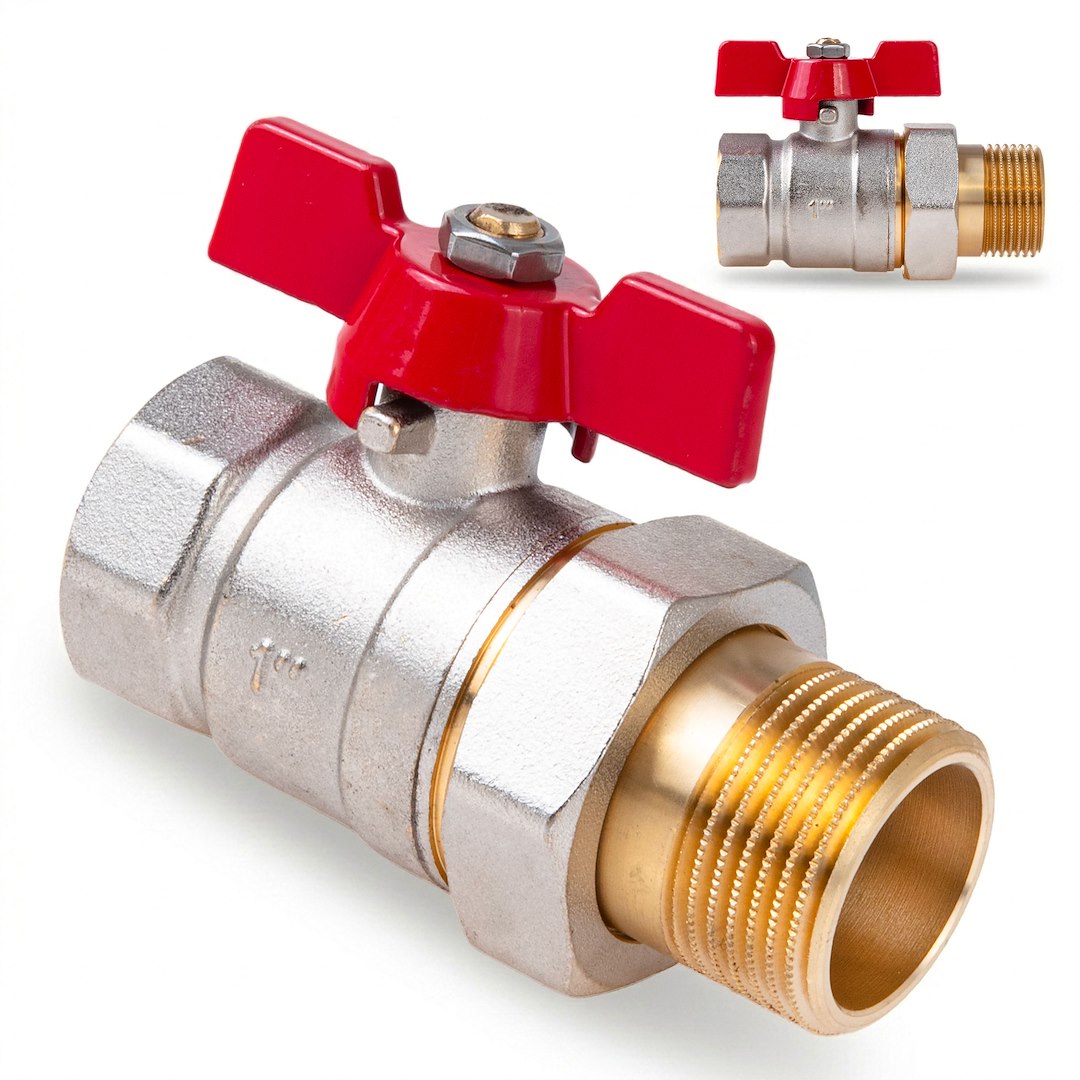 1" ball butterfly valve with choke and screw connection /internal+external thread