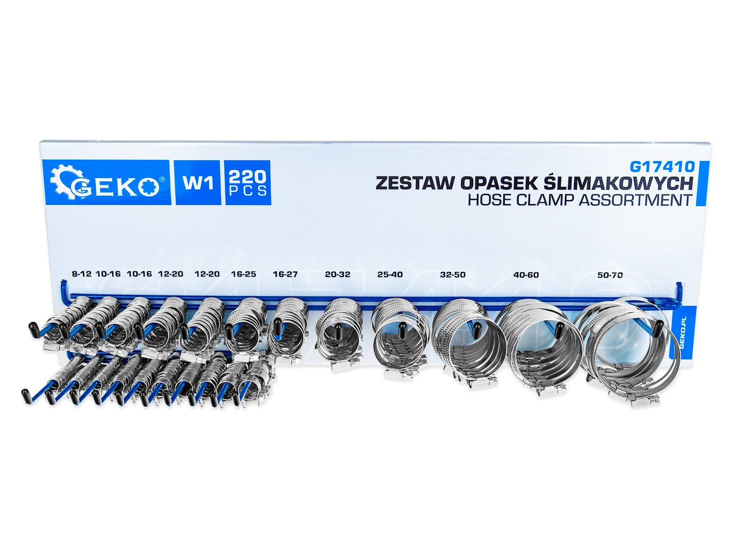 Zestaw opasek ślimakowych 220szt. + wieszak (8) 3