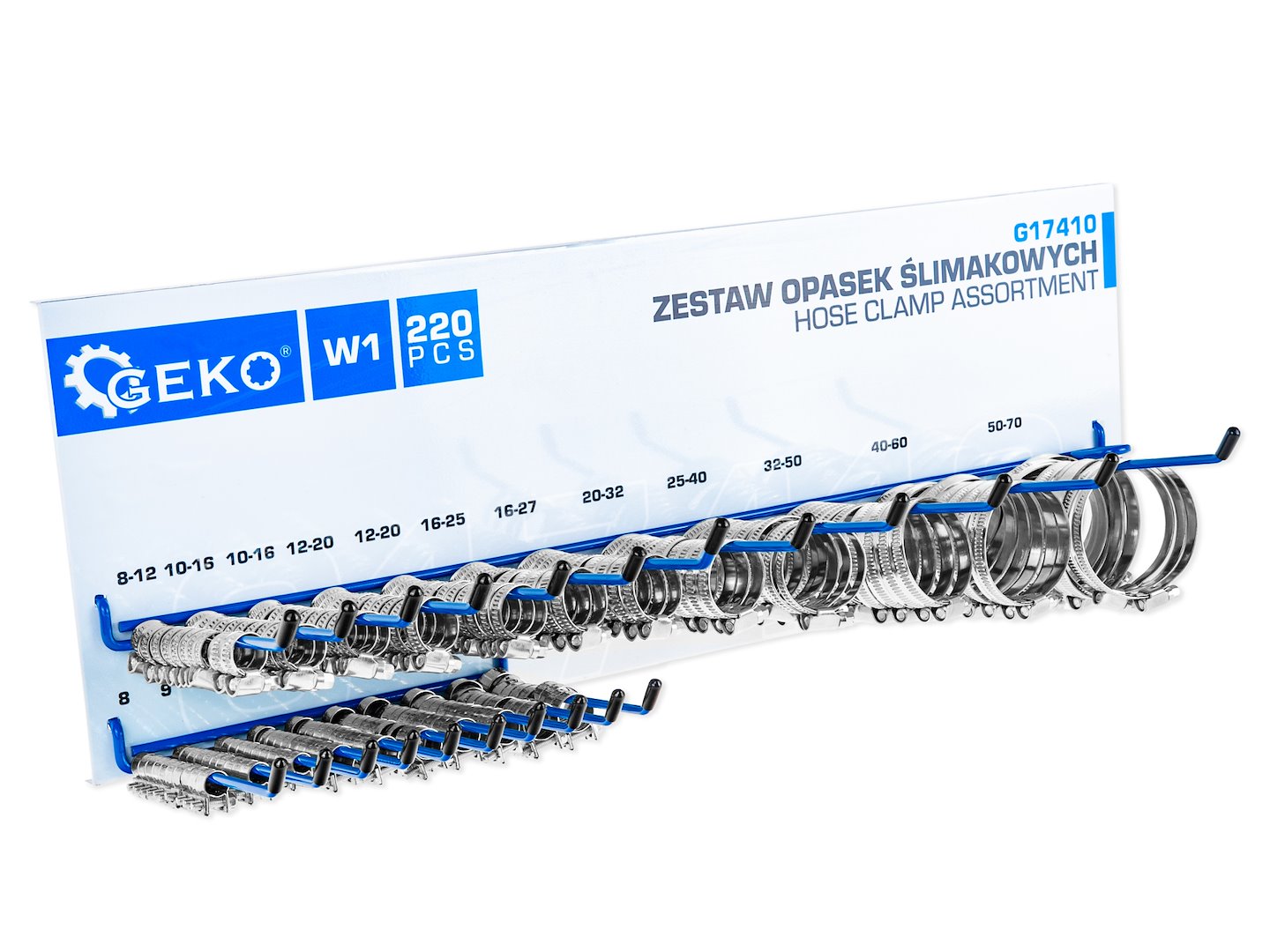 Zestaw opasek ślimakowych 220szt. + wieszak (8) 4