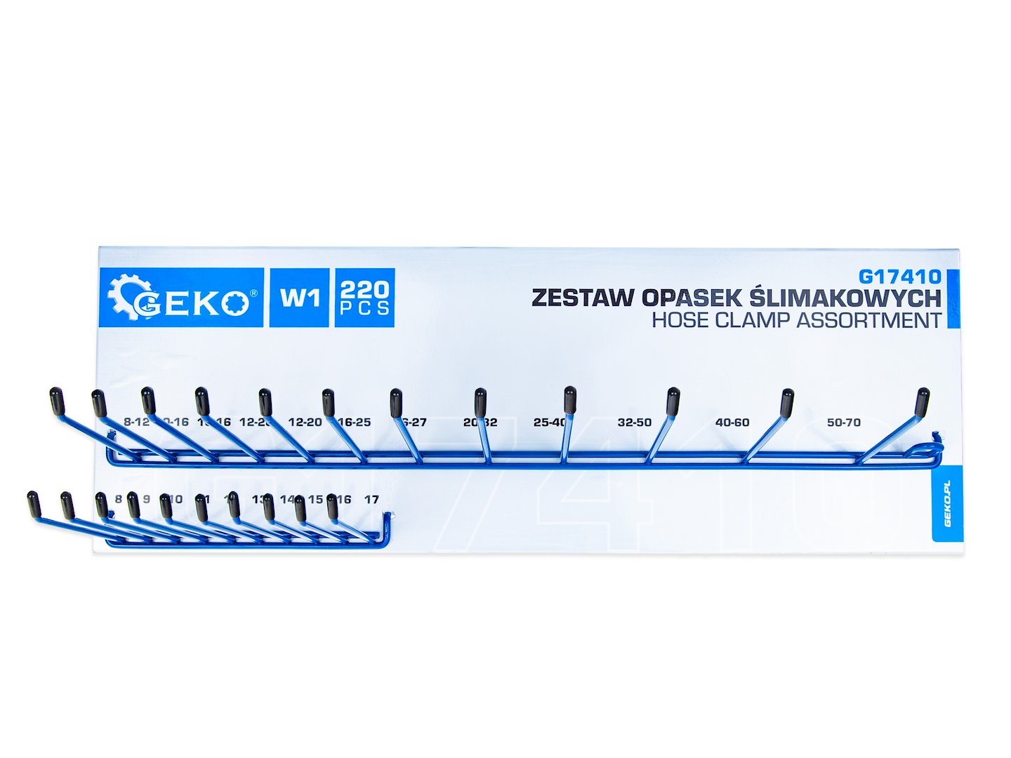 Zestaw opasek ślimakowych 220szt. + wieszak (8) 6