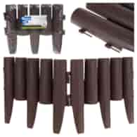 Garden Edging – Lawn Border Palisade, 2.5m Set – Brown