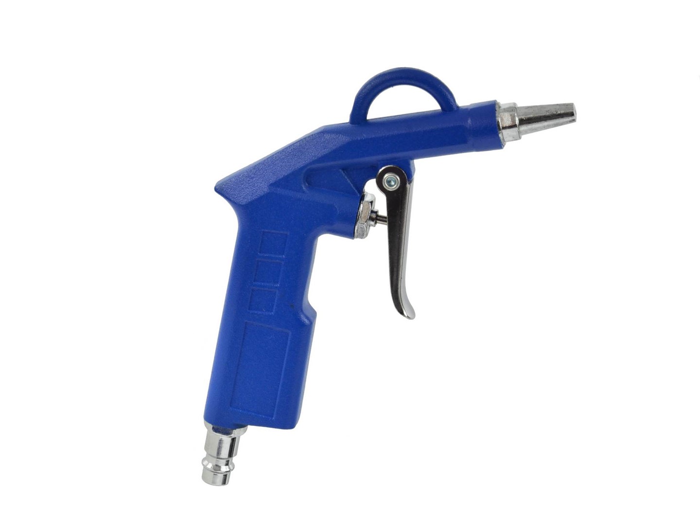 Air gun for dusting with a short nozzle