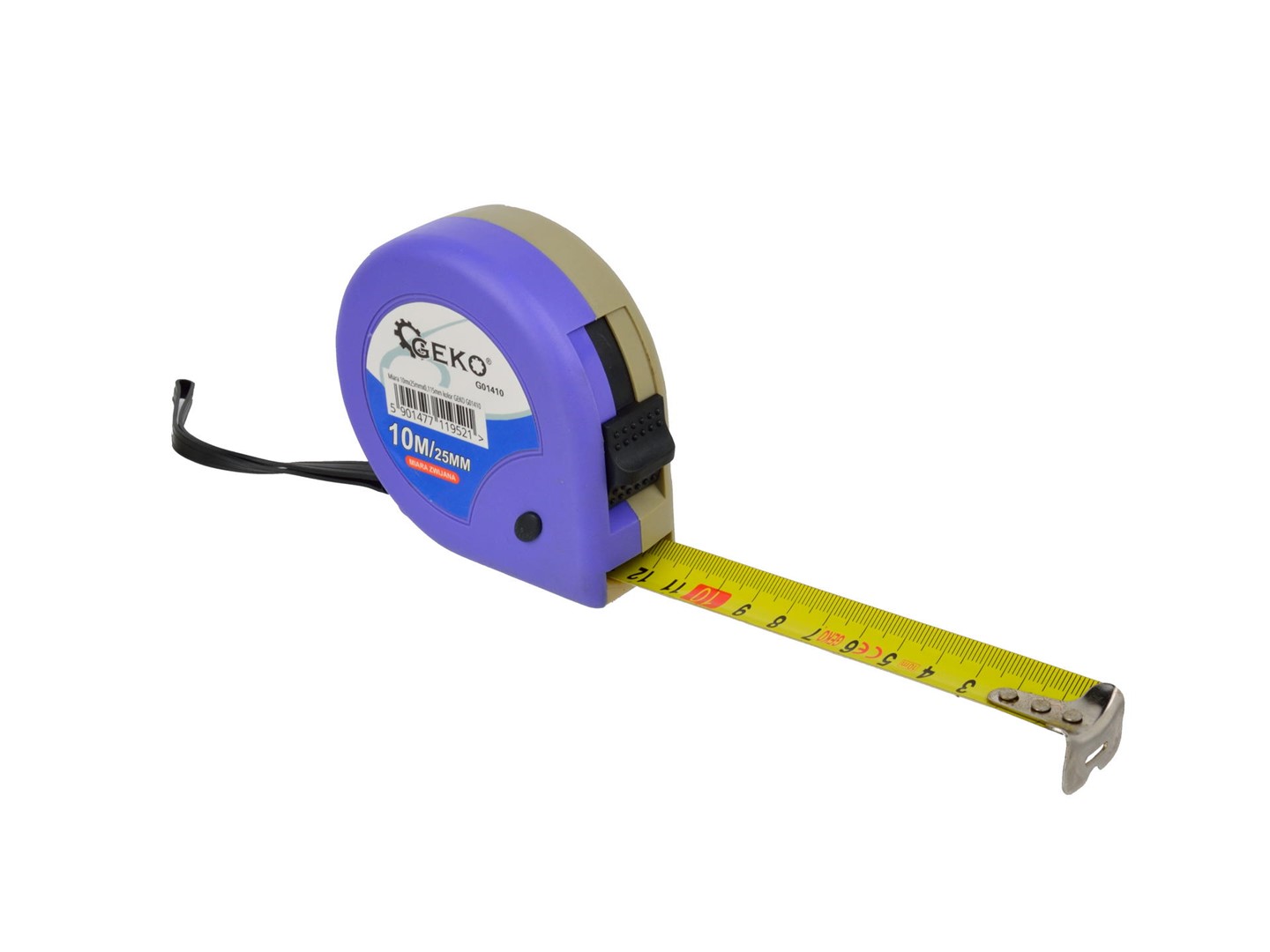 Measure Tape 10m x 25mm x 0,115mm colour GEKO