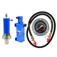 30 Ton Shop Press Kit: Cylinder, 2-Speed Pump, Gauge with Hose