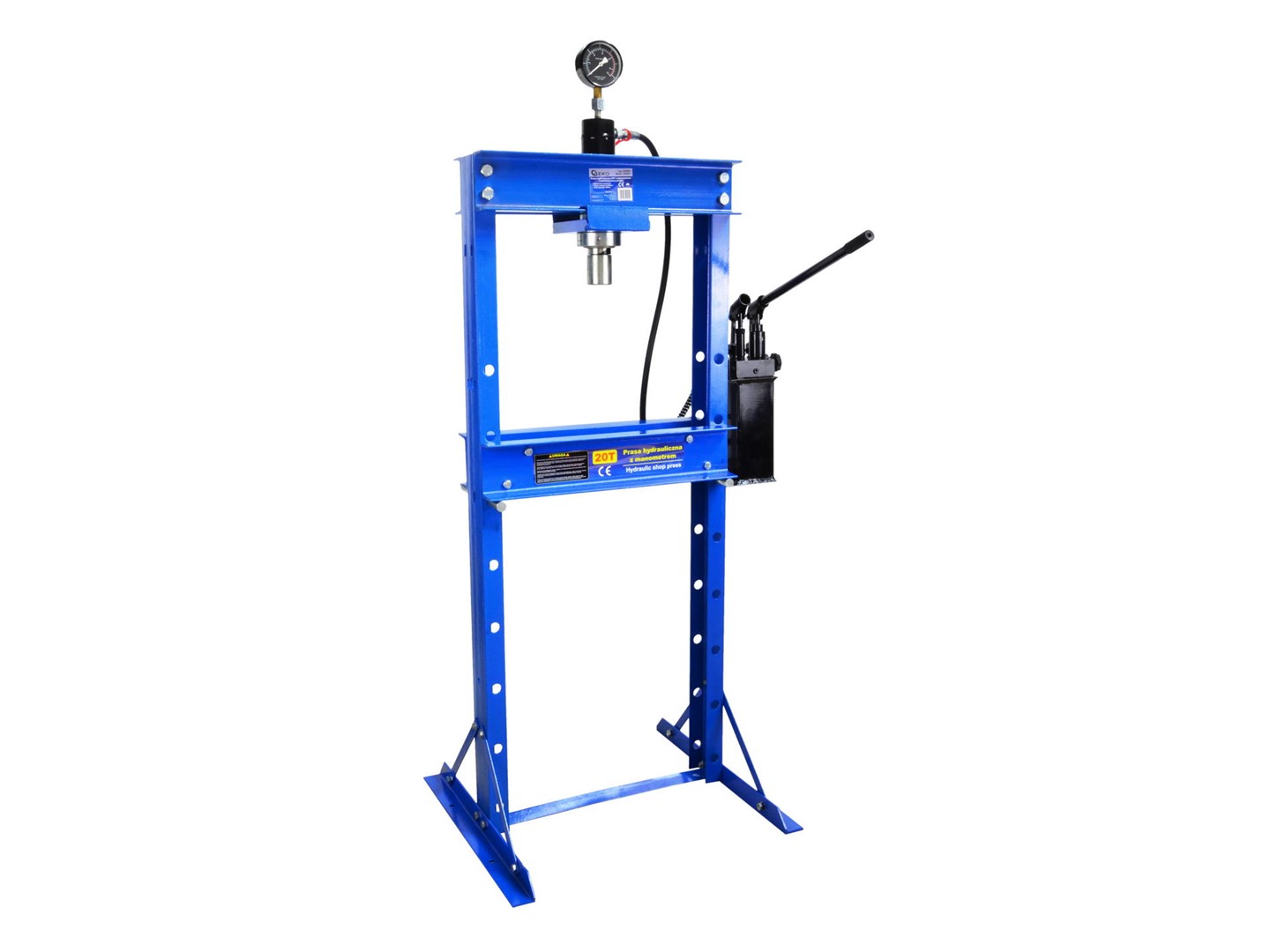 20 Ton Shop Press with 2-Speed Hand Pump w/Gauge