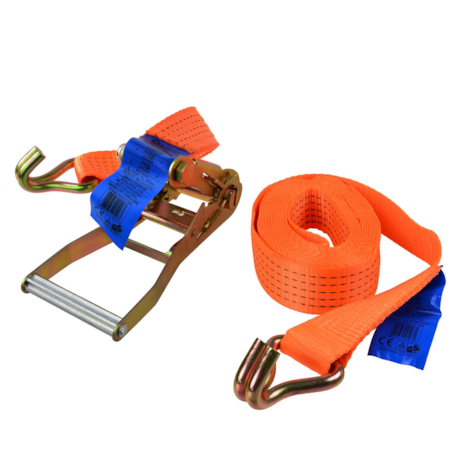 Ratchet Tie Down Strap with J Hooks 6m/5T/50mm